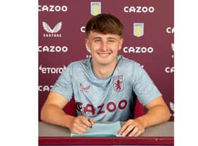 Ted Rowe signing for Aston Villa. Picture submitted.