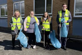 Volunteers get busy with community litter pick.