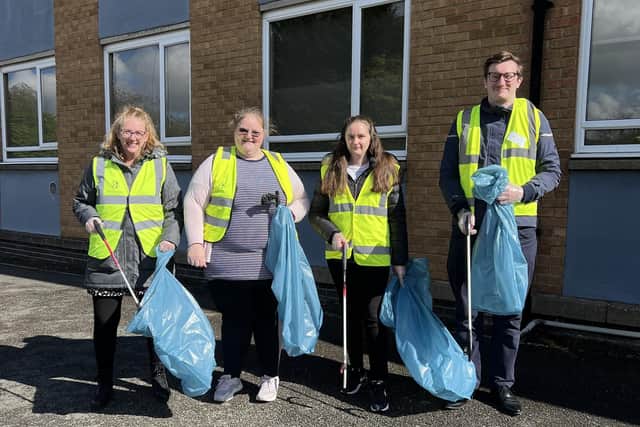 Volunteers get busy with community litter pick.