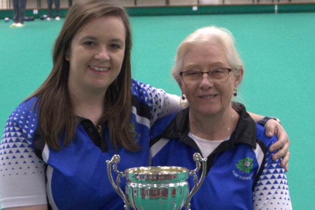 Ladies Pairs winners Becky Lever and Maureen Edwards
