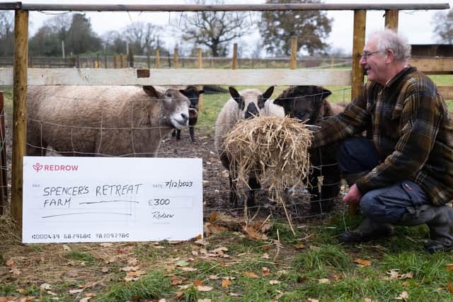 A charity-run farm near Kenilworth has said ‘thank ewe’ to a Warwick housebuilder for supporting its additional needs facilities through a donation.
Redrow Midlands has donated £300 to Spencer’s Retreat Farm, which is a six-acre charity-run farm and offers a variety of experiences for residents of all ages living with disabilities. Photo supplied by Redrow Midlands