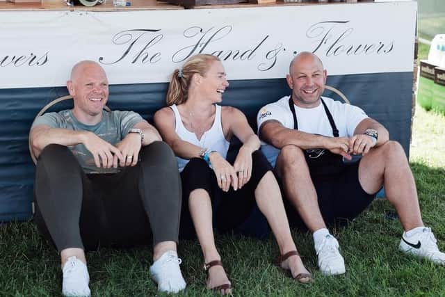 Celebrity chef Tom Kerridge (left) the founder of Pub in Park at the event.