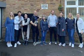 1 Mill Street members outside Helping Hands' Soup Kitchen, Althorpe Street, Leamington