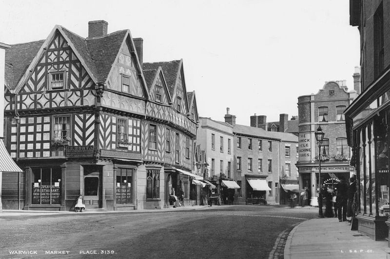 The Market Place in Warwick, circa 1910.