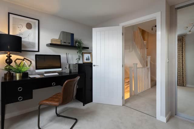 The three-storey Rothely showhome at Bellway’s Hazelwood development in Cubbington offers flexibility to create a home office