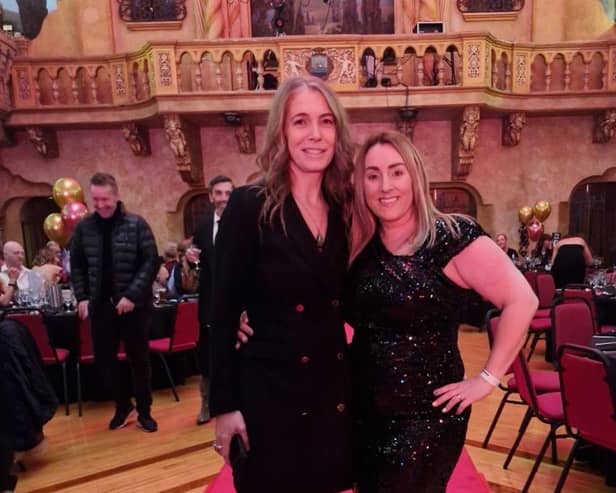 Gala Dinner- Tracy Richardson (L) presenting Somalates® and Nicola Rigby (R) presenting Fit X