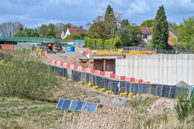 The small village of Burton Green is divided in half by a huge HS2 construction site as they install the Burton Green Tunnel. (Image: Emma Trimble / SWNS)