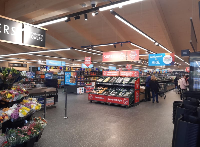 The inside of the new Aldi in Leamington. The layout of the store is much like that of the old branch in Queensway nearby, which has now closed.