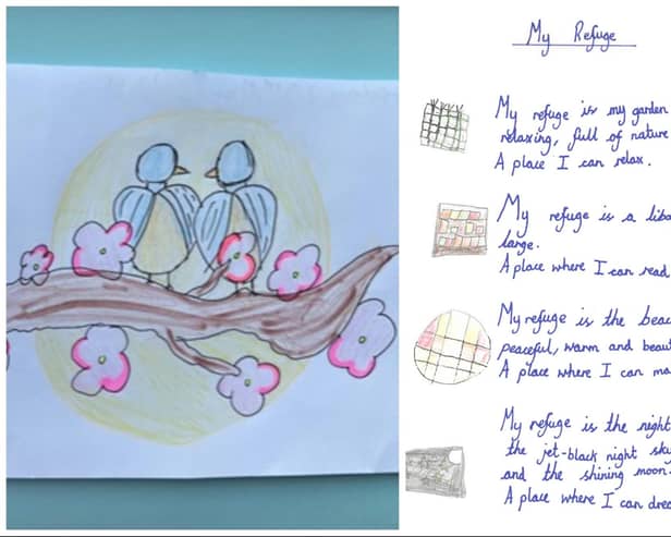 Liza's winning artwork and ​Ephraim's winning poemWarwickshire County Council
