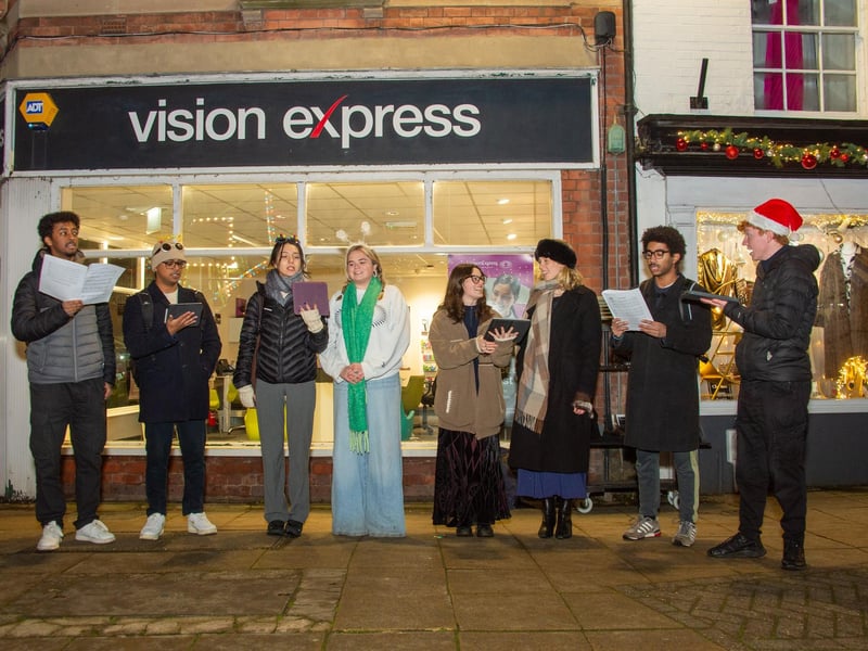Warwick town centre, hosted the annual Victorian Evening, with a variety of stalls and attractions and also included the Christmas lights switch on. Pictured: University of Warwick Students - Voce Vita