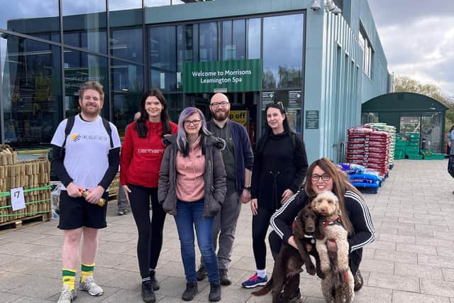 Alex Pearson with some of the team from LWS Night Shelter outside Morrisons in Leamington. Photo supplied