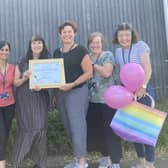 Telford Preschool staff are celebrating an outstanding rating for the school from Ofsted and also having received a  Warwickshire Inclusion Kitemarking Scheme (WIncKS) Award (pictured). Picture supplied.