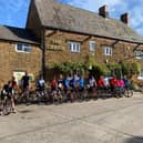 The Frank Wise bike ride always begins and ends at the Griffin Inn, Chipping Warden, where welcome refreshments are available