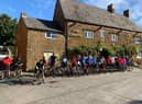 The Frank Wise bike ride always begins and ends at the Griffin Inn, Chipping Warden, where welcome refreshments are available