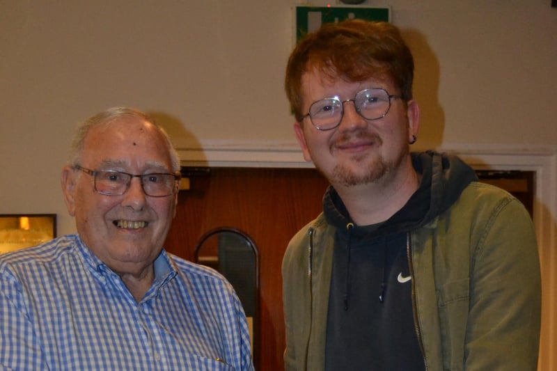 Ollie Shuttleworth from Kenilworth Royal Oak FC receiving the Best Club Secretary award