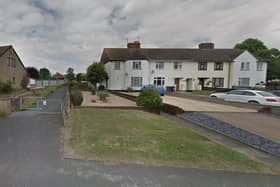 The scene that as sparked controversy in Willoughby. The owners of the left-hand property in the terrace - one of whom is a senior Rugby Borough Council officer - want to build a new home on the space to the left of it, described curiously as an 'extra wide plot' on the council documents. This image is from Google Street View.