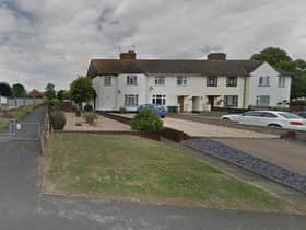 The scene that as sparked controversy in Willoughby. The owners of the left-hand property in the terrace - one of whom is a senior Rugby Borough Council officer - want to build a new home on the space to the left of it, described curiously as an 'extra wide plot' on the council documents. This image is from Google Street View.