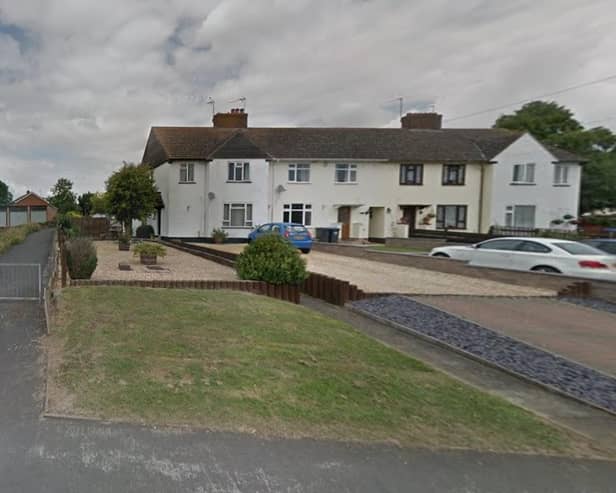 The scene that as sparked controversy in Willoughby. The owners of the left-hand property in the terrace - one of whom is a senior Rugby Borough Council officer - want to build a new home on the space to the left of it, described curiously as an 'extra wide plot' on the council documents. This image is from Google Street View.