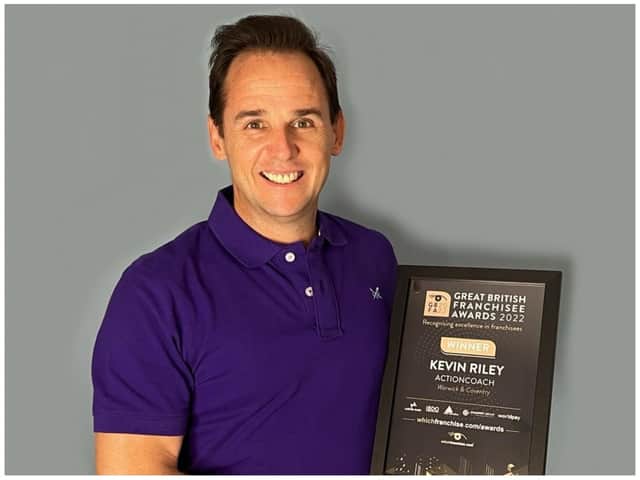 Kevin Riley with the award. Photo supplied