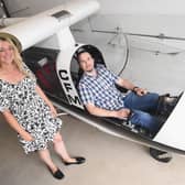 Katherine Skerry, site manager at AC Lloyd Space Business Centre Warwick, with Radovan Gallo, co-founder of Flux Aviation. Photo supplied