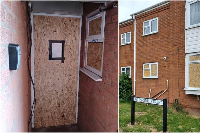 Officers served a closure notice on a property in Aylesford Court, advising the tenant that Warwickshire Police intended to apply for a closure order on their premises.