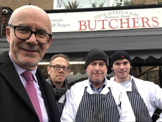 Matt Western at Quigleys Butchers during Small Business Saturday.