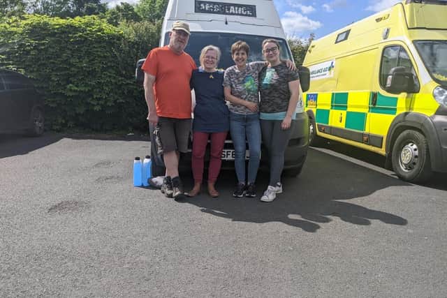 From left to right: Volunteers Ian Smith, Tass Smith, Claudine Pearson, Tania Hebert at Wellesbourne Airfield. Photo supplied