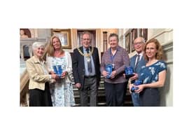 The winners of the Leamington Mayor Awards 2024 with Mayor Cllr Alan Boad,