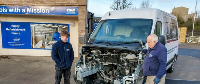 Caleb Scotland and Deputy Centre Manager Ian Schoolar with the van.