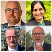 The candidates for Warwick and Leamington (from top left, going clockwise): Nigel Clarke (Reform UK), Hema YellaPragada (Green), James Uffindell (Conservatives), Louis Adam (Lib Dem), Matt Western (Labour) and Laurie Steele (UKIP).
