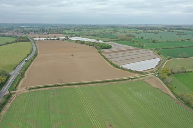 Aerial shot of the site near Barford which could be turned into a sand and gravel quarry. Photo supplied by Smiths Concrete