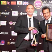 Paprika Club owners Shamim Uddim and Mohammed Azad receive the Asian Restaurant of The Year West Midlands award at the Asian Curry Awards ceremony 2023. Picture supplied.