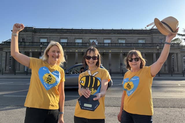 Some of the members of the Bee Friendly Leamington committee with their award at the Pump Rooms, from left to right: Tanya Carey, Jo Harper and Julie Burton. Photo supplied