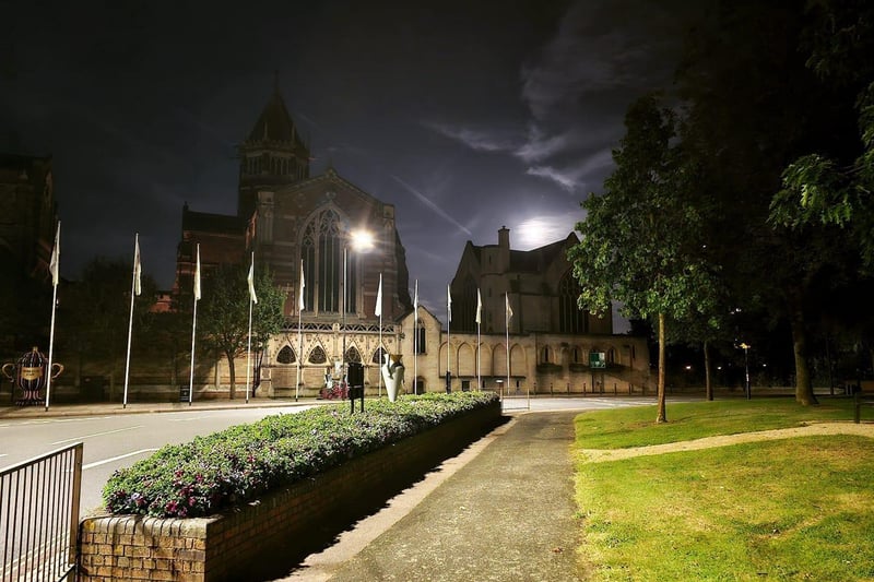 Rugby School lit up by the moon. Picture: Nate Clark.