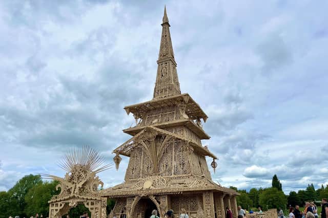 Sanctuary has been built since April 27 in Bedworth's Miners' Welfare Park. It opened to the public on Saturday and will be set alight this Saturday, May 28.