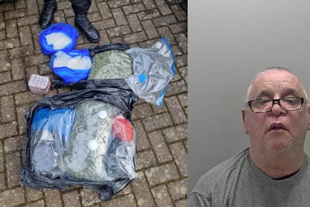 Left: the drugs found in McLean's car and, right: McLean.