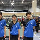 Rex Wong flanked by Hugo and Leo Nguyen. Rex played for Plymouth Joola in the British Youth Clubs League, Premier Division.