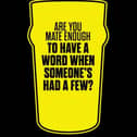 Image of a police anti-drink driving campaign slogan on a beer mat. Image courtesy of Warwickshire Police.