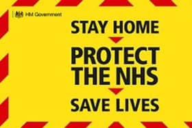 One of the public health posters used by the NHS during the height of the Covid-19 pandemic. Stock image.