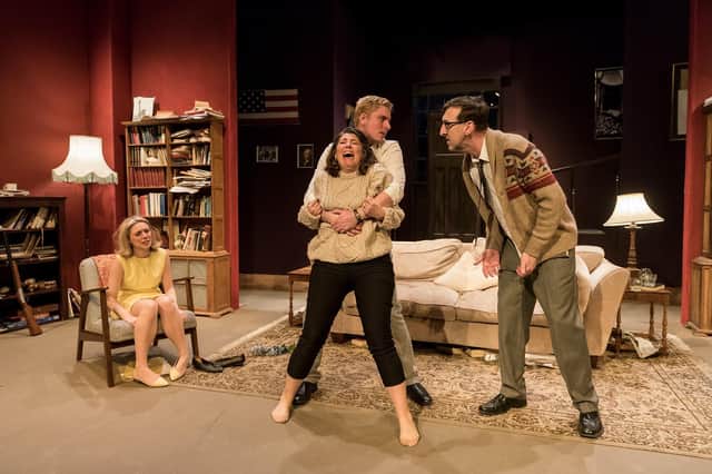 Mark Crossley, Jasmine Hutchings, James McCabe and Julie-Ann Randell in Who's Afraid of Virginia Woolf (photo: Richard Smith Photography)