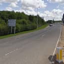 Police confirmed a motorcyclist has died in hospital following Sunday's crash at the A5 roundabout junction with the A428 on Sunday