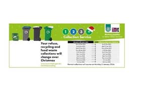 Bin collections across Warwick district during the Christmas period (2023).