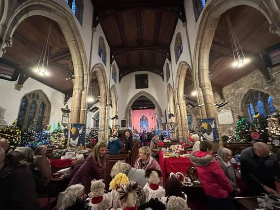 Visitors at St Botolph's Church in Newbold.