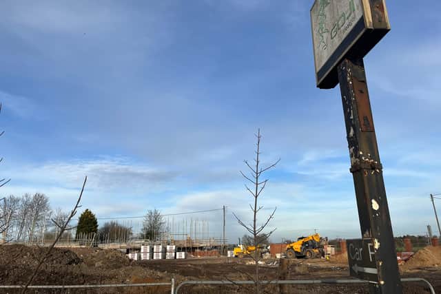 Work is well under way on the houses at the back of the Crazy Daisy's site.
