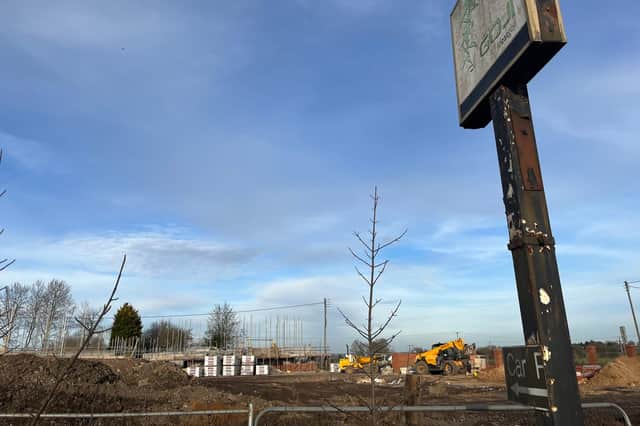 Work is well under way on the houses at the back of the Crazy Daisy's site.