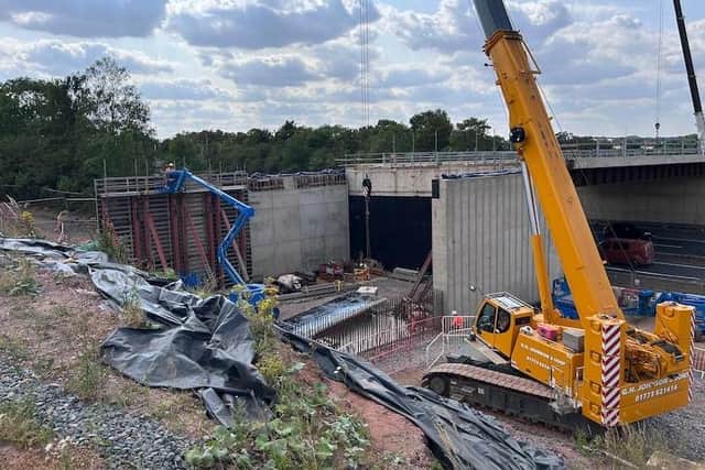 The A46 bridge at Stoneleigh Junction near Kenilworth. Photo taken in August 2026.