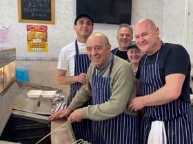Tim's back cooking fish and chips again.