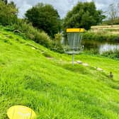 Hole 7 at Quarry Park with the River Avon quietly waiting to claim any stray throws.