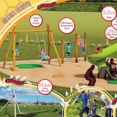 Refurbishment work is taking place at the play area in Sabin Drive in Weston under Wetherley. Graphic supplied by Warwick District Council