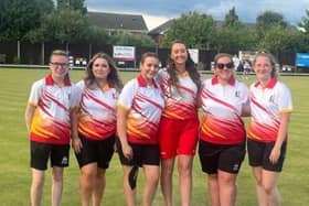 Winning Amy Rose Team - Left to Right - Lily-Mae Adams (Welford), Ellie Hamblett (RLS), Amy Williams (Sherwood Park) – Team Manager - Kirsty Richards (RLS) and from Herefordshire Keri Palmer and Jasmine Corrick